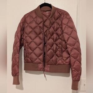 Uniqlo Women's Quilted Bomber Jacket in Dusty Rose